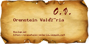 Orenstein Valéria névjegykártya